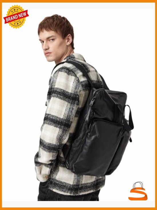 Leather Backpack with Laptop Compartment Adjustable Straps Commuter Travel